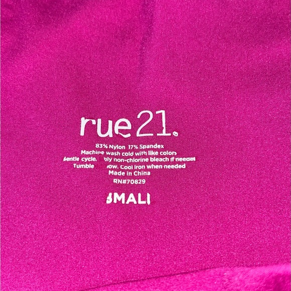 Rue 21 Size S Hot Pink Cross Waist Tummy Control Flared Leg Pilates Leggings - Picture 5 of 7